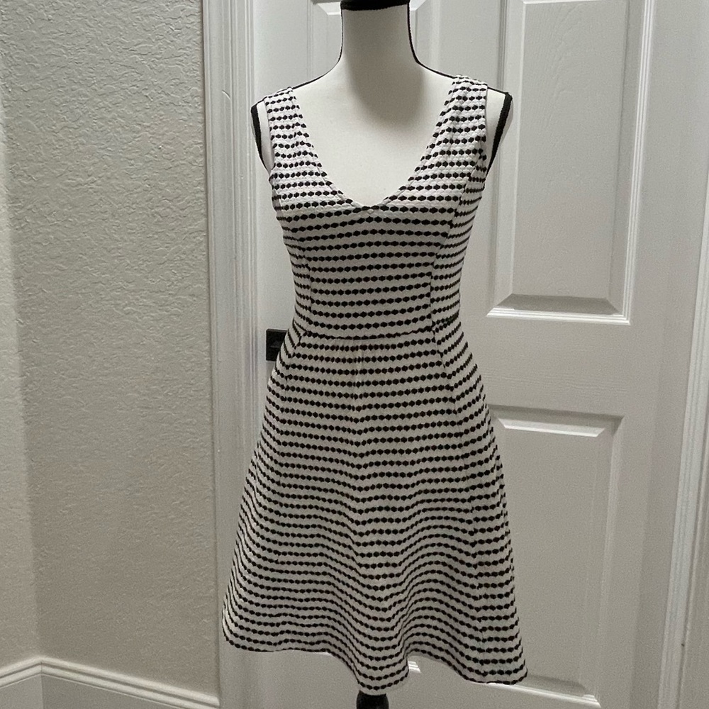 Anthropologie MAEVE dress White Black Cutout